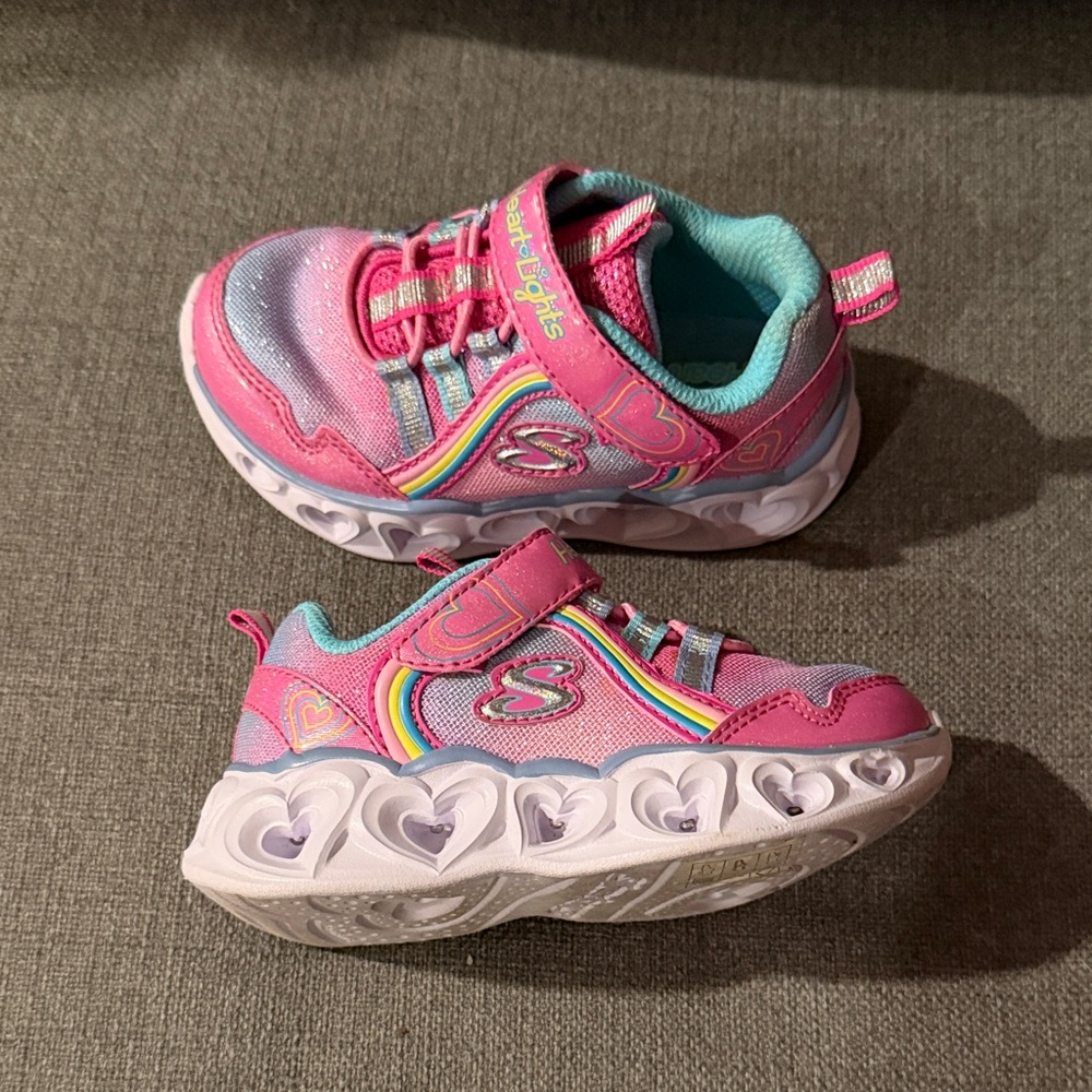 Skechers Kids' Pink and Blue Light-Up Sneakers